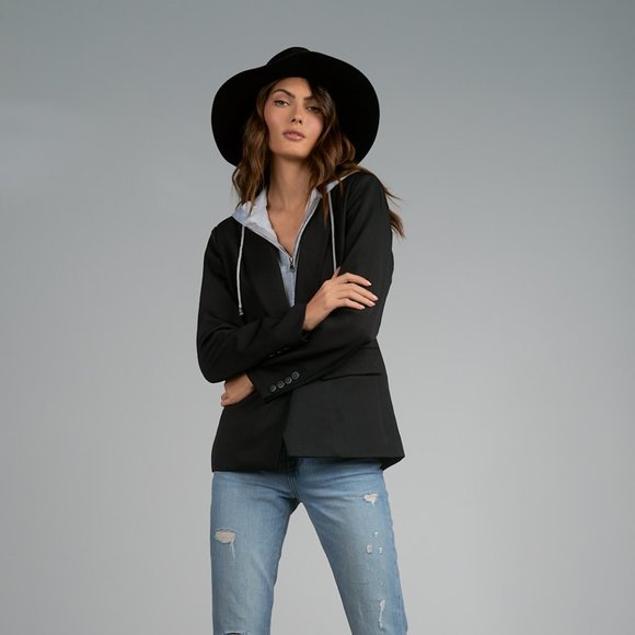Elan Grey Knit Blazer 6049